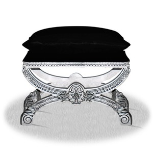 Casa Padrino Barock Sitzhocker Hocker Schwarz Silber Black Silver Baroque Stool Ottoman Furniture Interior Möbel Eirnichtung Casa Padrino Barock Sitzhocker Hocker Schwarz Silber Black Silver Baroque Stool Ottoman Furniture Interior Möbel Eirnichtung