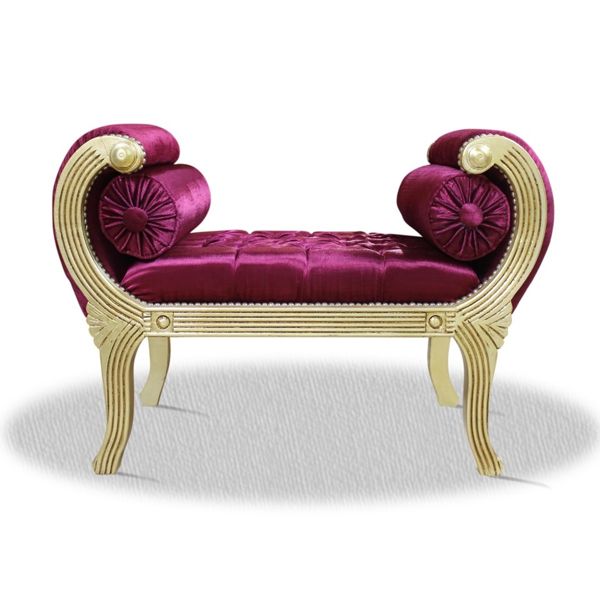 Casa Padrino barroco crema de heces de plata púrpura de 90 x 40 x 65 cm H. - Banco de lujo Casa Padrino barroco crema de heces de plata púrpura de 90 x 40 x 65 cm H. - Banco de lujo