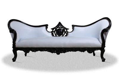 Casa Padrino Barock Sofa Vampire in Hochglanzschwarz und Weiß, 220 x 70 x H. 80 cm - Luxuriöse Lounge Couch Casa Padrino Barock Sofa Vampire in Hochglanzschwarz und Weiß, 220 x 70 x H. 80 cm - Luxuriöse Lounge Couch