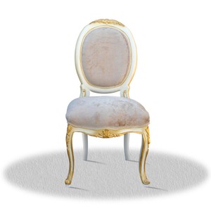 Casa Padrino Barock Salonstuhl Hochglanzweiß Gold Grau 50 x 50 x H. 100 cm Casa Padrino Barock Salonstuhl Hochglanzweiß Gold Grau 50 x 50 x H. 100 cm