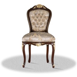 Casa Padrino barroco Cena de la silla de Brown Oro Plata - Muebles antiguos Casa Padrino barroco Cena de la silla de Brown Oro Plata - Muebles antiguos