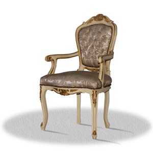 Casa Padrino Barock Armlehnen Esszimmerstuhl Creme Gold Silber Casa Padrino Barock Armlehnen Esszimmerstuhl Creme Gold Silber
