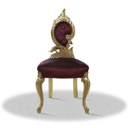 Salon Casa Padrino baroque Chaise Or Bordeaux Rouge 55 x 45 x H. 100 cm - Edition limitée