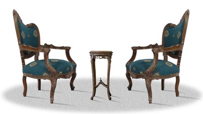 Casa Padrino Barock Salonstuhl Set mit Beistelltisch - Hotel Kollektion