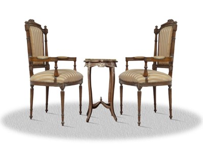 Casa Padrino Barock Wohnzimmerstuhl Set mit Beistelltisch - Barock Möbel