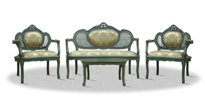Casa Padrino Barock Salon Set mit Sitzbank 2 Stühlen und Tisch - Limited Edition Casa Padrino Barock Salon Set mit Sitzbank 2 Stühlen und Tisch - Limited Edition