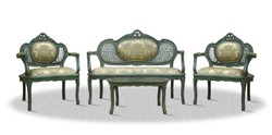 Casa Padrino Barock Salon Set mit Sitzbank 2 Stühlen und Tisch - Limited Edition Casa Padrino Barock Salon Set mit Sitzbank 2 Stühlen und Tisch - Limited Edition