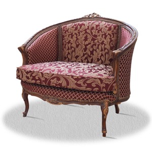 Casa Padrino Barock Salon Sessel im edlen Design, antikbraun und bordeauxrot mit Muster, 90 x 60 x H. 90 cm - Limited Edition Casa Padrino Barock Salon Sessel im edlen Design, antikbraun und bordeauxrot mit Muster, 90 x 60 x H. 90 cm - Limited Edition