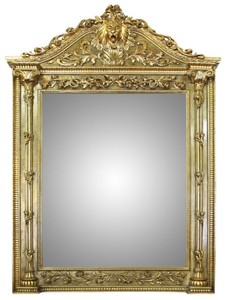 Casa Padrino Barock Wandspiegel Gold 130 x 210 cm - Prunkvoller Spiegel aus Massivholz