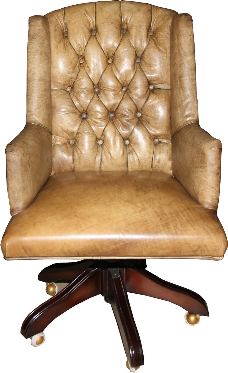Casa Padrino luxury leather executive chair office chair light brown swivel desk chair - head office Casa Padrino luxury leather executive chair office chair light brown swivel desk chair - head office