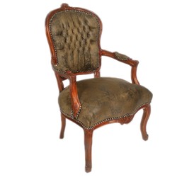 Casa Padrino chaise de salon baroque en cuir aspect marron / marron - Mobilier de style ancien Casa Padrino chaise de salon baroque en cuir aspect marron / marron - Mobilier de style ancien