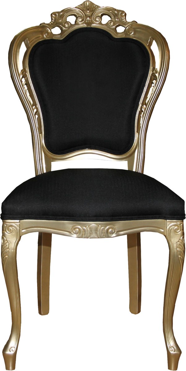 Casa Padrino barocco da pranzo di lusso ambiente impostata Nero / Oro - Barocco pranzo tavolo + 6 sedie - qualità di lusso - Limited Edition Casa Padrino barocco da pranzo di lusso ambiente impostata Nero / Oro - Barocco pranzo tavolo + 6 sedie - qualità di lusso - Limited Edition