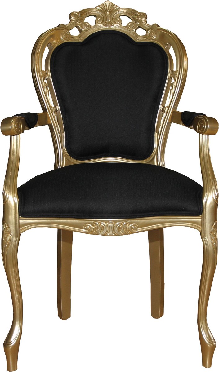 Casa Padrino barocco da pranzo di lusso ambiente impostata Nero / Oro - Barocco pranzo tavolo + 6 sedie - qualità di lusso - Limited Edition Casa Padrino barocco da pranzo di lusso ambiente impostata Nero / Oro - Barocco pranzo tavolo + 6 sedie - qualità di lusso - Limited Edition