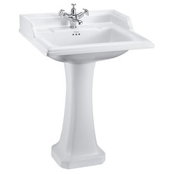 Casa Padrino Lavabo Art Déco con colonna, Design Jugendstil, Bianco, 65 x 57,5 x H. 92 cm