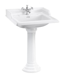 Casa Padrino Lavabo en porcelaine avec colonne style Art nouveau - Blanc, 65 x 57,5 x H. 95 cm