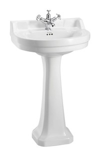 Casa Padrino Lavabo de porcelana con pedestal diseño Art Nouveau Blanco 56 x 47 x H. 96 cm