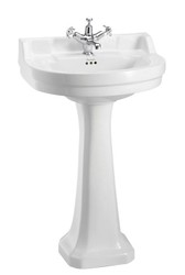 Casa Padrino Lavabo de porcelana con pedestal diseño Art Nouveau Blanco 56 x 47 x H. 96 cm