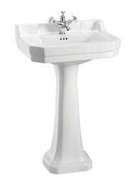 Casa Padrino Lavabo sur pied de luxe, style Art Nouveau, Blanc, 56 x 47 x H. 96 cm