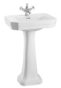 Casa Padrino Lavabo de lujo de porcelana con pedestal estilo Art Nouveau blanco 56 x 47 x H. 90 cm