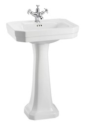 Casa Padrino Lavandino di lusso in porcellana con colonna stile Liberty bianco 56 x 47 x H. 90 cm