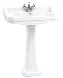 Casa Padrino Lavabo con pedestal de porcelana diseño Art Nouveau blanco 80 x 51 x H. 90 cm