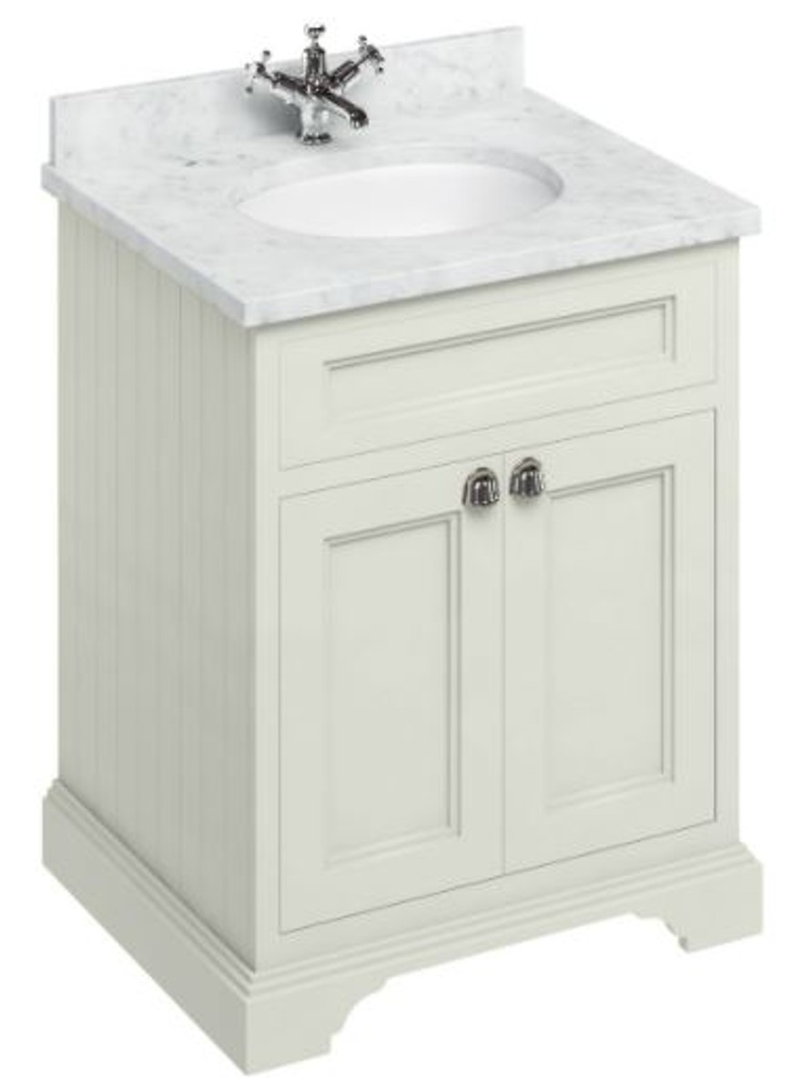 Casa Padrino Luxus Waschschrank / Waschtisch mit Marmorplatte und 2 Türen 67 x 55 x H. 93 cm 