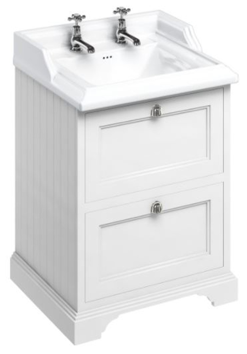 Casa Padrino Luxus Keramik Waschschrank / Waschtisch mit 2 Schubladen 67 x 58 x H. 93 cm