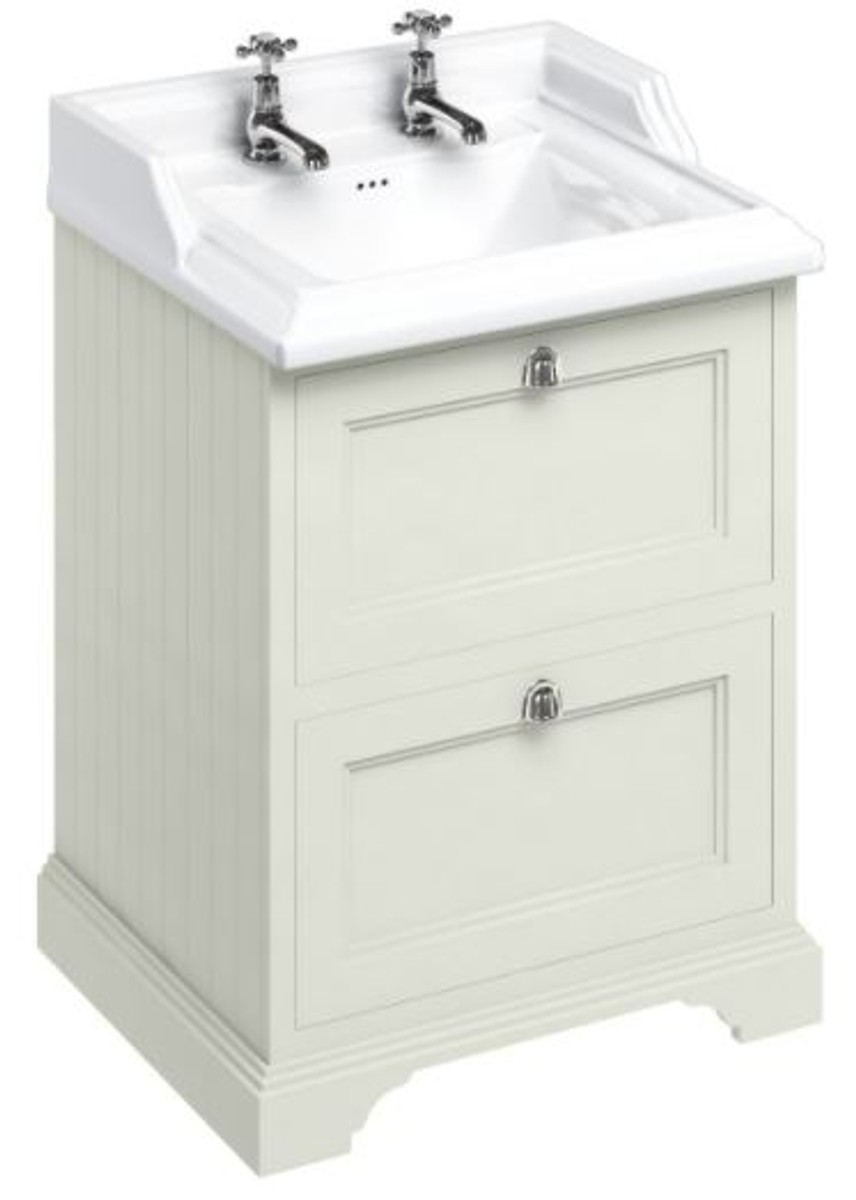 Casa Padrino Luxus Keramik Waschschrank / Waschtisch mit 2 Schubladen 67 x 58 x H. 93 cm