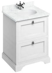 Casa Padrino Mueble de lavabo Art Nouveau con encimera de mármol y 2 cajones, 67 x 55 x 93 cm