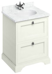 Casa Padrino Mueble de lavabo Art Nouveau con encimera de mármol y 2 cajones, 67 x 55 x 93 cm