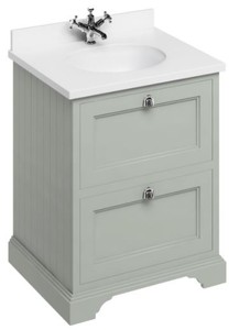 Casa Padrino washing cabinet / washbasin with marble top and 2 drawers 67 x 55 x H. 93 cm