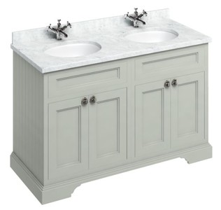 Casa Padrino washing cabinet with marble top and 4 doors  - Antique Style Washbasin