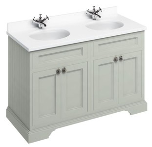 Casa Padrino washing cabinet / washbasin with marble top and 4 doors 130 x 55 x H. 93 cm