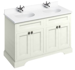 Casa Padrino Mueble de Lavabo Doble Estilo Art Nouveau con Encimera de Mármol y 4 Puertas, 130 x 55 x 93 cm