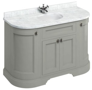 Casa Padrino Mueble de lavabo de lujo estilo Art Nouveau con encimera de mármol y 4 puertas - 134 x 55 x H. 93 cm