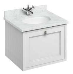 Casa Padrino luxury hanging washing cabinet / washbasin with marble top and drawer - Luxury Collection
