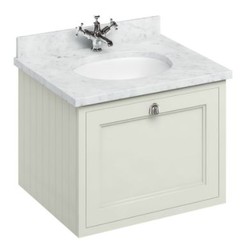 Casa Padrino Mueble de Lavabo Suspendido Art Nouveau con Encimera de Marmol y Cajon, 66 x 55 x 59 cm