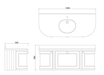 Casa Padrino Luxus Hänge-Waschschrank / Waschtisch 134 x 55 x H. 59 cm - Hotel Restaurant Möbel