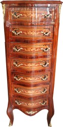 Casa Padrino barocco commode mogano intarsiato con 7 cassetti 123 x 47 x 35 cm - in stile antico Casa Padrino barocco commode mogano intarsiato con 7 cassetti 123 x 47 x 35 cm - in stile antico