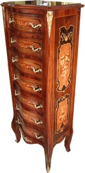 Casa Padrino barocco commode mogano intarsiato con 7 cassetti 123 x 47 x 35 cm - in stile antico Casa Padrino barocco commode mogano intarsiato con 7 cassetti 123 x 47 x 35 cm - in stile antico
