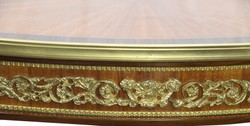 Casa Padrino Luxury baroque coffee table Mahogany inlays with brass appliqués 90 x 53 x H77 cm