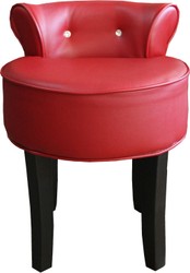 Casa Padrino Tabouret design Boston Bordeaux-Rouge / Noir avec des pierres bling bling - chaise coiffeuse baroque
