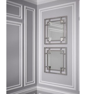 Casa Padrino Designer Wandspiegel Silber 90 x H. 90 cm - Luxus Spiegel