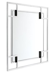 Casa Padrino Designer Wandspiegel Silber 90 x H. 90 cm - Luxus Spiegel