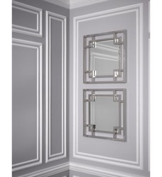 Casa Padrino Designer Wandspiegel Silber 90 x H. 90 cm - Luxus Spiegel