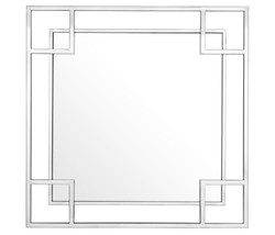 Casa Padrino Designer Wandspiegel Silber 90 x H. 90 cm - Luxus Spiegel