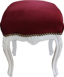 Casa Padrino baroque seat stool red / gold height 40 cm, width 35 cm - baroque furniture Casa Padrino baroque seat stool red / gold height 40 cm, width 35 cm - baroque furniture