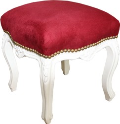 Casa Padrino baroque seat stool red / gold height 40 cm, width 35 cm - baroque furniture Casa Padrino baroque seat stool red / gold height 40 cm, width 35 cm - baroque furniture