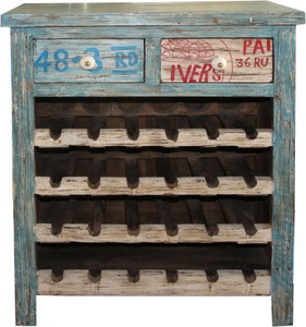 Casa Padrino wine cabinet with 2 drawers - Antique style vintage look wood Casa Padrino wine cabinet with 2 drawers - Antique style vintage look wood