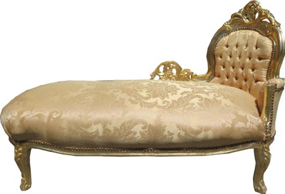 Casa Padrino Baroque chaise longue gold pattern / gold Mod2 baroque furniture Casa Padrino Baroque chaise longue gold pattern / gold Mod2 baroque furniture